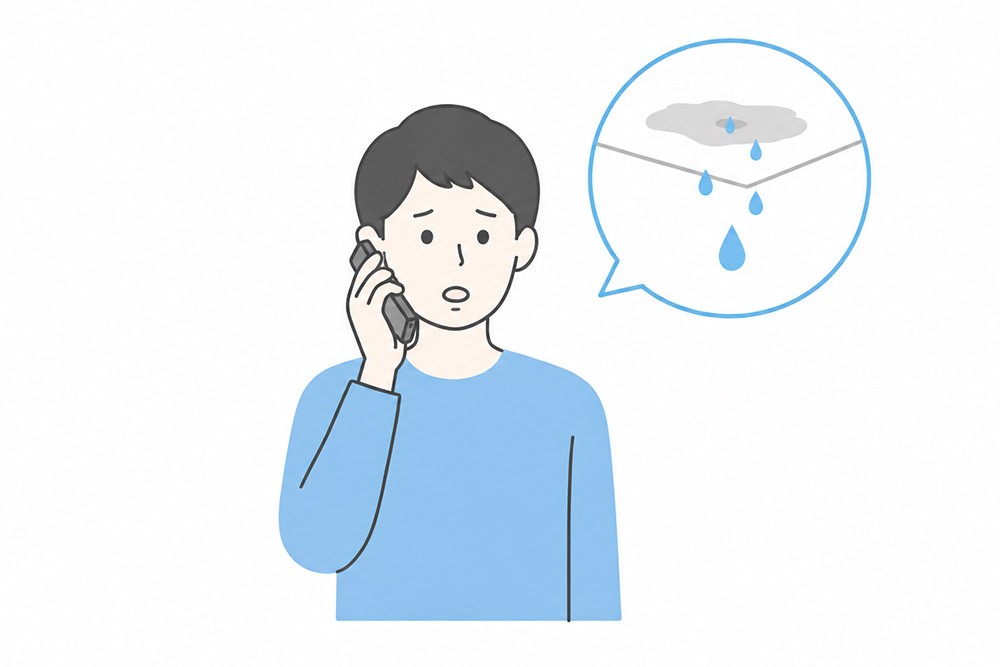 漏水発生。お問合せの様子